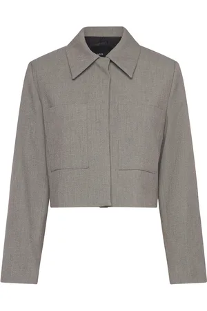 MANGO Cropped Jacket With Pockets Blazers Cropped Blazers Grey