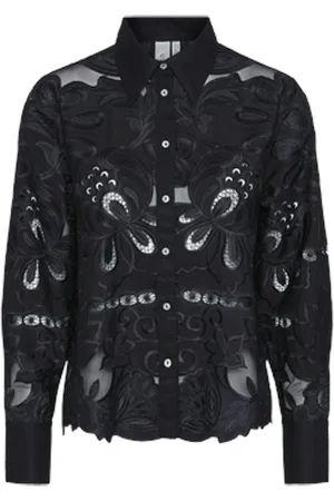 Y.A.S Pi Ls Shirt Tops Shirts Long-sleeved Black