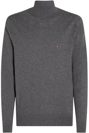 Tommy Hilfiger Pima Org Ctn Cashmere Roll Neck Tops Knitwear Turtlenecks Grey