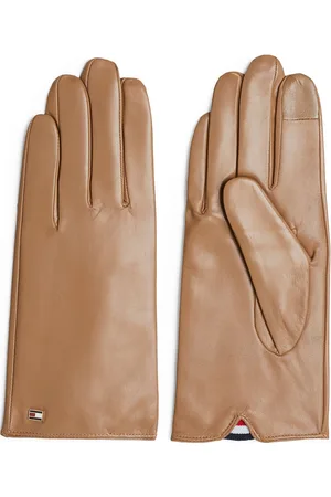 Tommy Hilfiger Essential Flag Leather Gloves Accessories Gloves Finger Gloves Beige