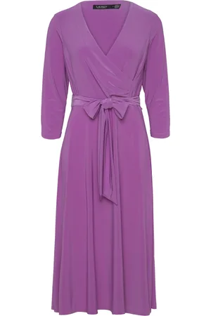 Ralph Lauren Surplice Jersey Dress Polvipituinen Mekko Purple