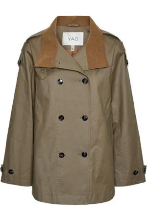 Y.A.S Park Short Parka Coat S. Ohut Pitkä Takki Green