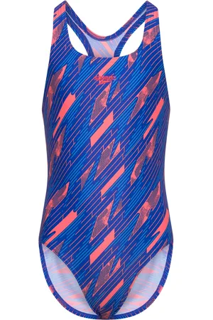 Speedo Girls Hyperboom Allover Medalist Sport Swimsuits Blue