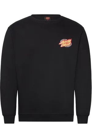 Santa Cruz Oval Check Flame Tops Sweat-shirts & Hoodies Sweat-shirts Black