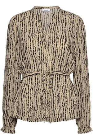 Levete Room Lr-Ingrid Tops Blouses Long-sleeved Beige