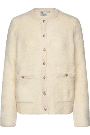 Ichi Ihvalmai Ca Tops Knitwear Cardigans Cream