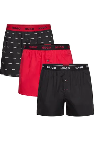 HUGO BOSS Woven Boxer Triplet Designers Boxer Shorts Black