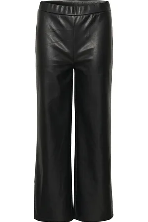 Cream Crariana 7/8 Pant Bottoms Trousers Leather Leggings-Housut Black