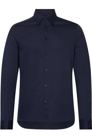 J Lindeberg Marlon Ls Jersey Slim Shirt Tops Shirts Casual Navy