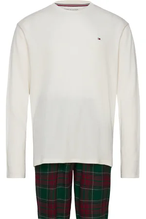 Tommy Hilfiger Ls Waffle Flannel Pj Set Pyjama White