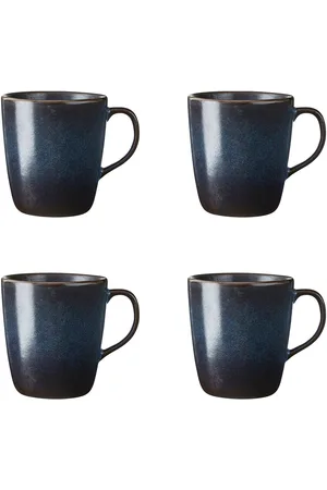 aida Raw Midnight Blue - Krus M Hank 4 Stk 35Cl Gaveæske Home Tableware Cups & Mugs GlÖgg Mugs Blue