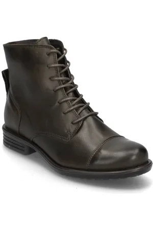 Bianco Biadanelle Leather Derby Boot Shoes Boots Ankle Boots Ankle Boots Flat Heel Khaki Green