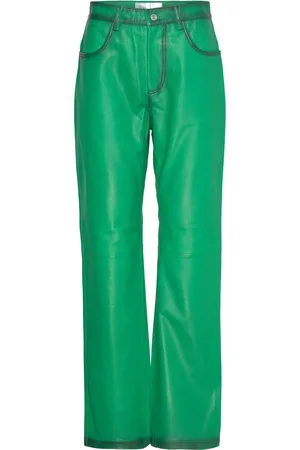Hosbjerg Pompay Pants Bottoms Trousers Leather Leggings-Housut Green