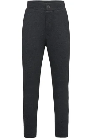 Lindex Trousers Herringb Jersey Bottoms Trousers Black