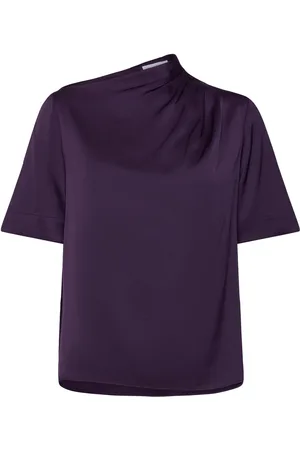 Ahlvar Gallery Lima Silk Tee Tops Blouses Short-sleeved Purple