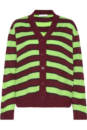 Hosbjerg Patricia Knit Cardigan Tops Knitwear Cardigans Green