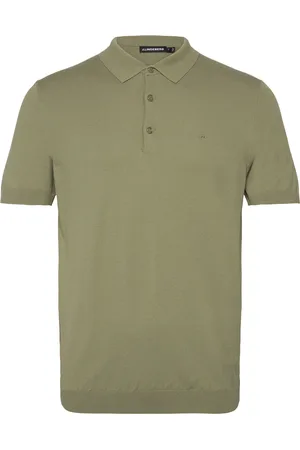 J Lindeberg Ridge Rayon Silk Polo Tops Polos Short-sleeved Green