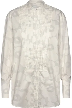 Marimekko Heti Unikko Tops Shirts Long-sleeved Cream