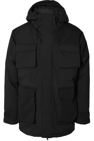 SELECTED Slhron Parka Villakangastakki Pitkä Takki Black