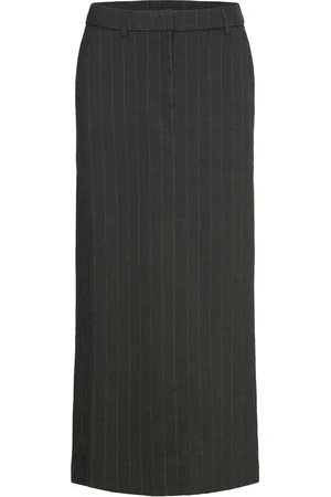 Lindex Skirt Winny Pinstripe Skirts Maxi Skirts Grey