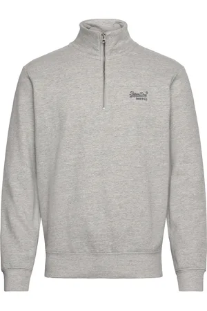 Superdry Essential Logo Half Zip Tops Knitwear Half Zip Jumpers Grey