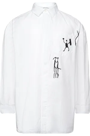 WoodWood Wwrofus Over D Print Shirt Tops Shirts Casual White