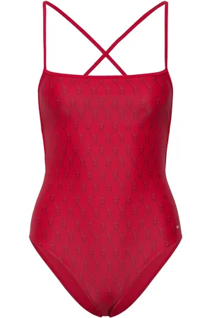 Tommy Hilfiger Straight Neck Piece Print Uimapuku Uima-asut Red