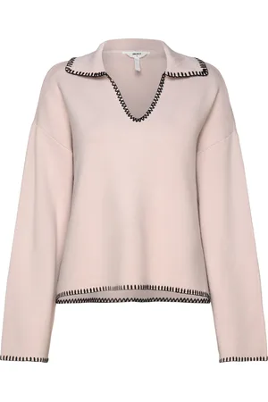 Object Objreynard Ls V-Neck Stich Pullover Div Tops Knitwear Jumpers Pink
