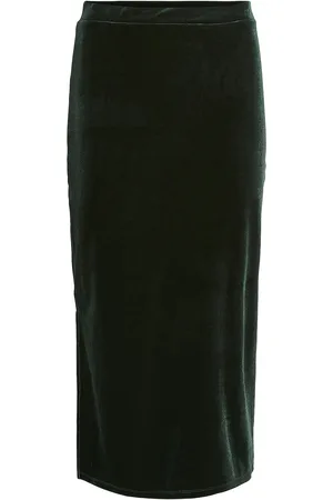 VILA Vivelma Velour Skirt/Dc Skirts Knee-length & Midi Skirts Black