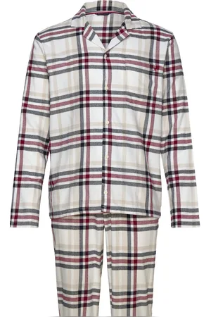 Tommy Hilfiger Ls Flannel Pj Shirt Set Pyjama Beige