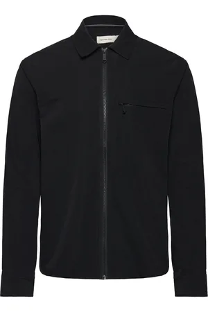 Calvin Klein Zip Overshirt Tops Overshirts Black