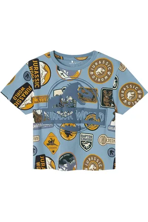 NAME IT Nmmsunter Jurassic Ss Nreg Top Sky Tops T-shirts Short-sleeved Blue