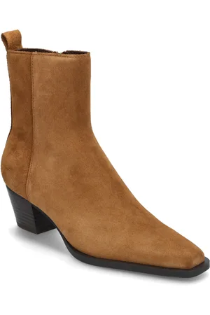 MANGO Heel Suede Ankle Boot Shoes Boots Ankle Boots Ankle Boots With Heel Brown