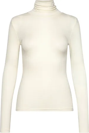 Minus Mscally Roll Neck Long Sleeve Top Tops Knitwear Turtleneck Cream