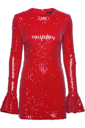ROTATE Sequins Ls Mini Dress Lyhyt Mekko Red