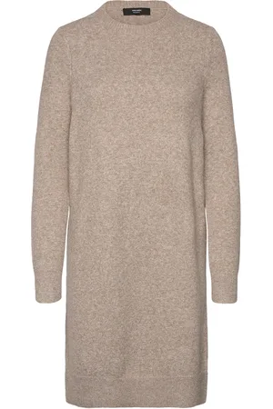 VERO MODA Vmmdoffy Ls O-Neck Dress Ga Noos Lyhyt Mekko Brown