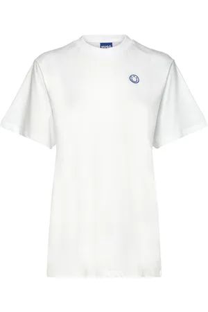 Hugo Blue Vintage Tee_B_1 Tops T-shirts & Tops Short-sleeved White