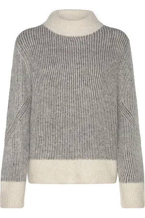 Ichi Ihkamara Ls Stripe4 Tops Knitwear Turtleneck Grey