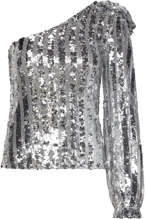 VERO MODA Vmefi Shoulder Ls Top Jrs Tops Blouses Long-sleeved Silver