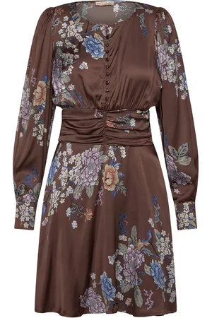 by Ti Mo Satin Mini Dress Lyhyt Mekko Brown