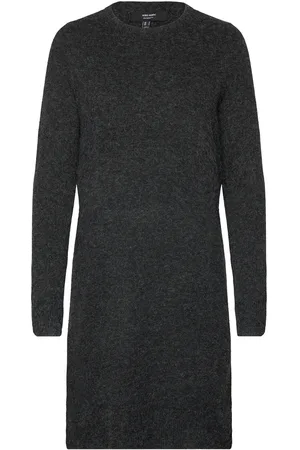VERO MODA Vmmdoffy Ls O-Neck Dress Ga Noos Lyhyt Mekko Black