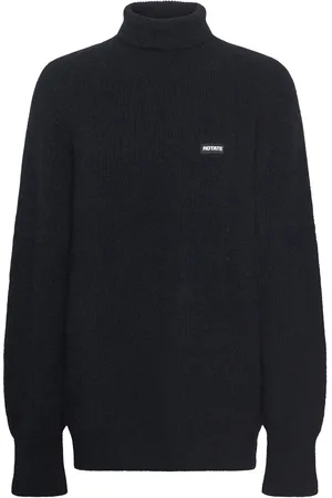 ROTATE Turtleneck Sweater Tops Knitwear Turtleneck Black