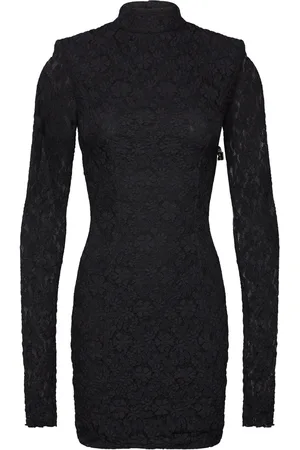 ROTATE Lace Mini Ls Dress Lyhyt Mekko Black