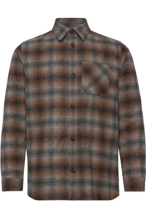 MOS MOSH Gallery Mmgdavid Wool Check Shirt Tops Shirts Casual Brown