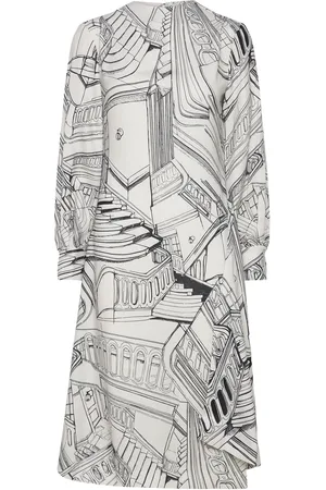 STINE GOYA Shoulder Pleated Long Dress, 2255 C Polvipituinen Mekko Cream