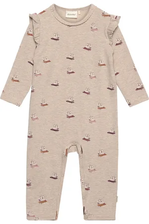 Minymo Suit Ls Aop Sweat Pitkähihainen Body Beige