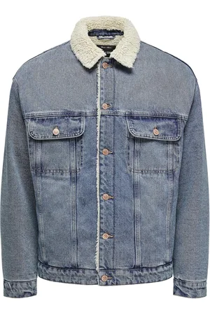 Only & Sons Onswilson Sherpa Dbtint 0970 Dnm Jacket Farkkutakki Denimtakki Blue