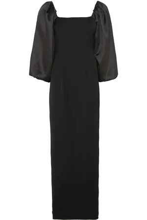 By Malina Helena Pouf Sleeve Maxi Dress Maksimekko Juhlamekko Black