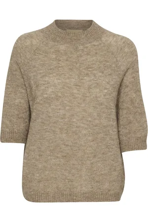 Culture Cufiju Cacheia Ss Pullover Tops Knitwear Jumpers Beige