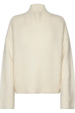 Rosemunde Chunky Knit Pullover Tops Knitwear Turtleneck Cream